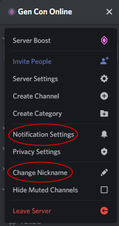 Screenshot of Discord interface showing notification settings