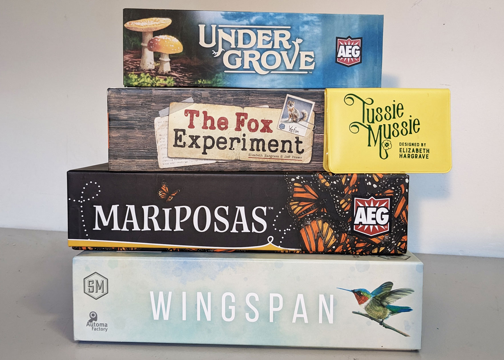 stack of board games